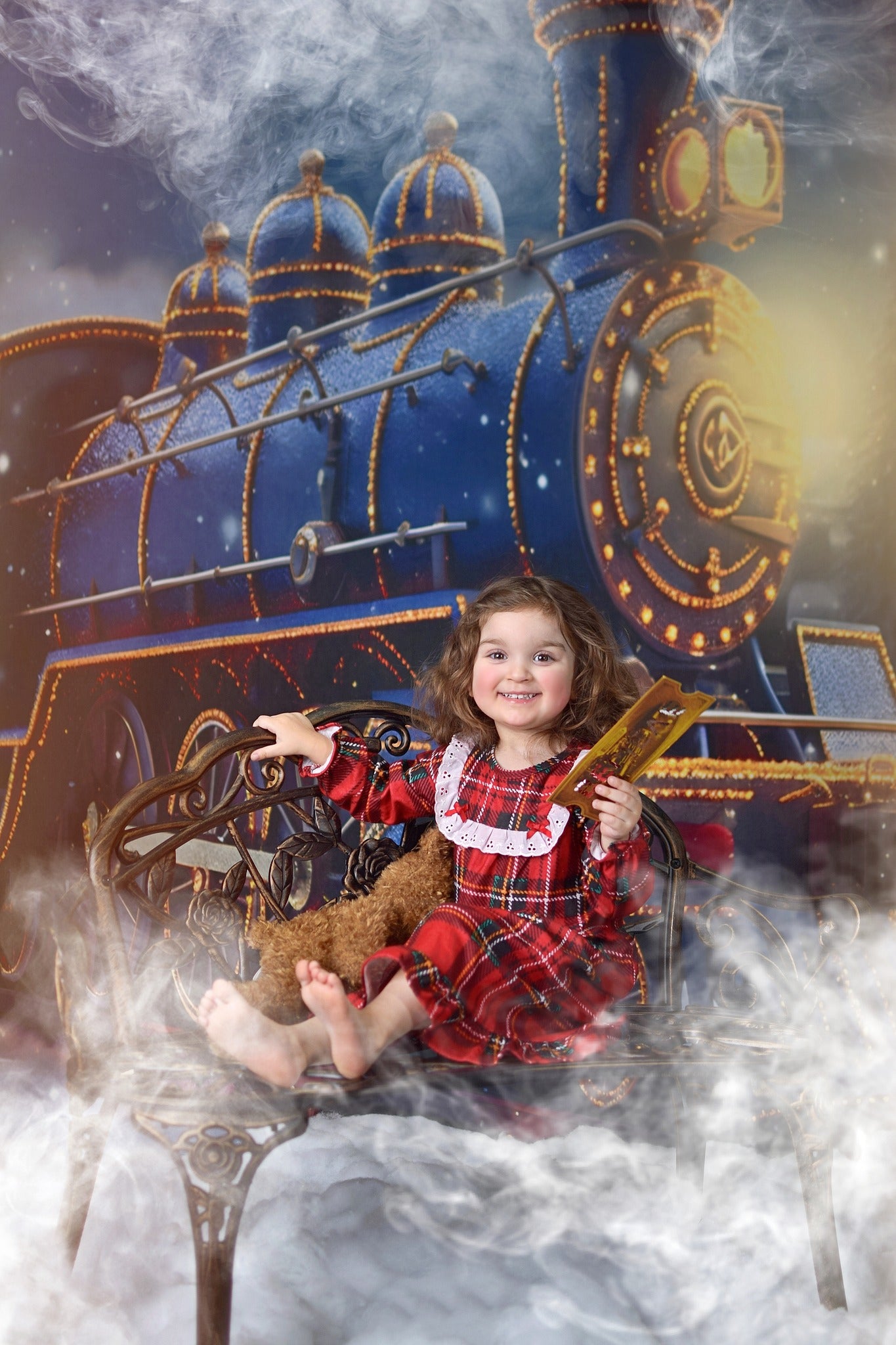 Kate Winter Train Snow Backdrop for Photography - Kate Backdrop AU