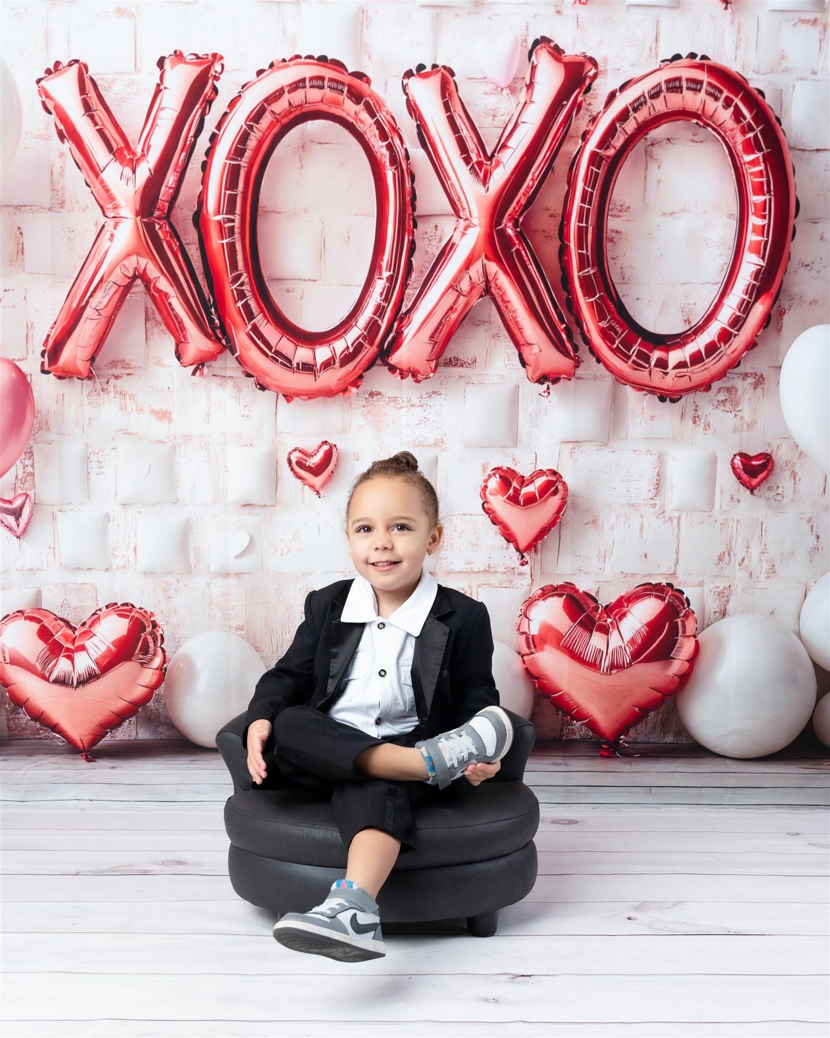 Kate Valentine's Day Pink Heart Balloon Backdrop Designed by Emetselch - Kate Backdrop AU