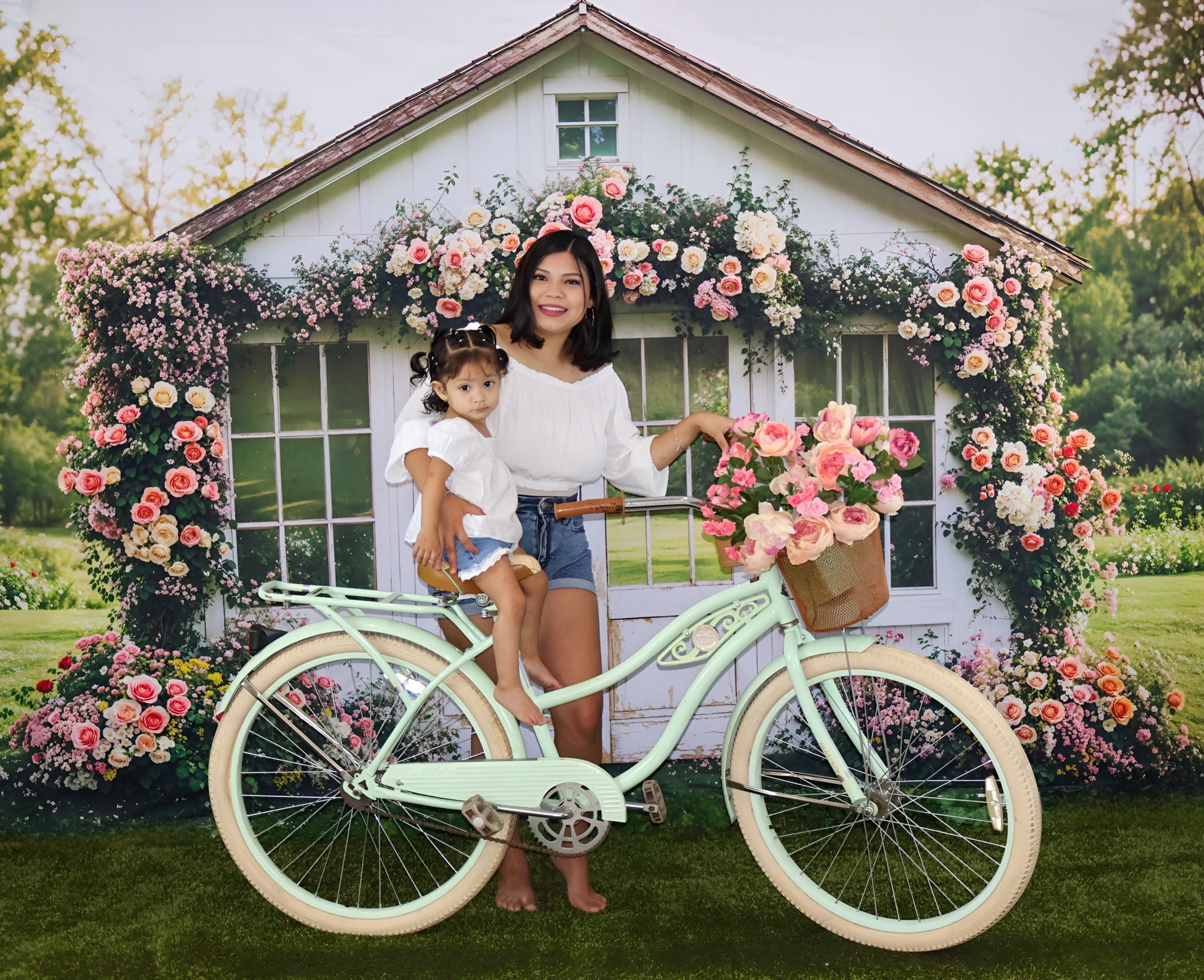Kate Spring Flower House Rustic Garden Backdrop Designed by Emetselch - Kate Backdrop AU