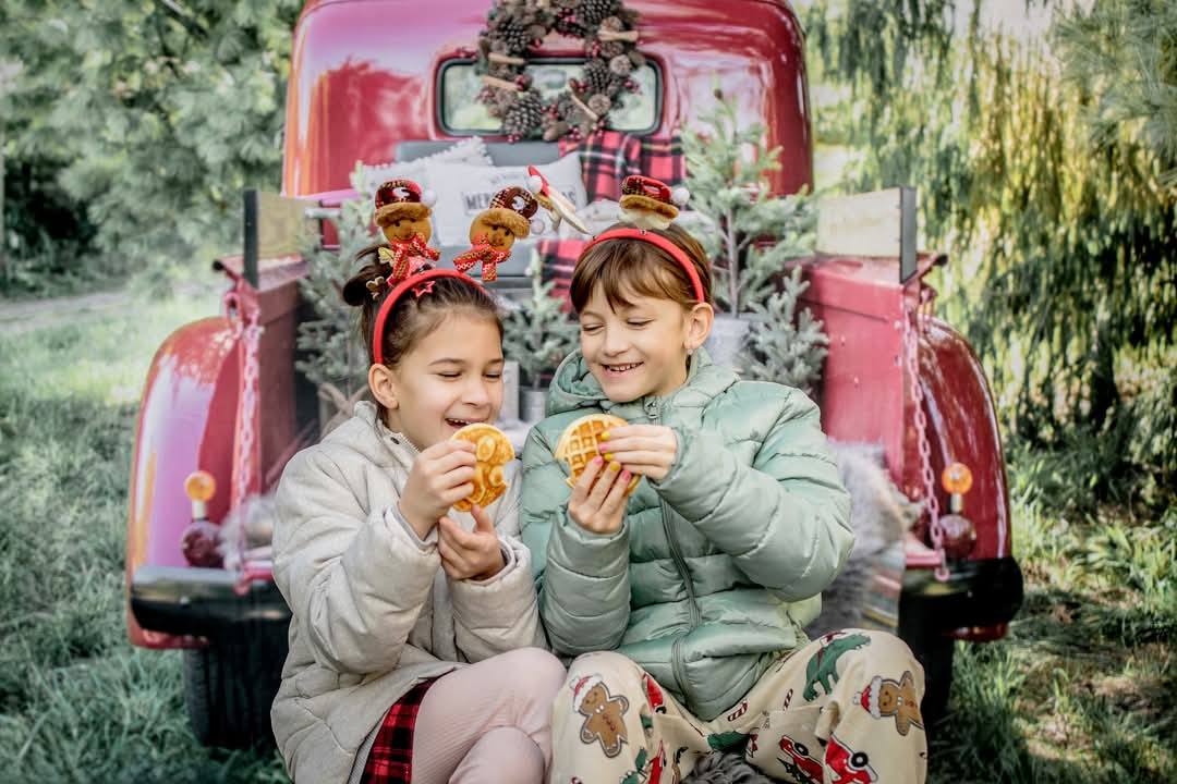 Kate Red Christmas Truck Backdrop Designed by Mandy Ringe Photography - Kate Backdrop AU