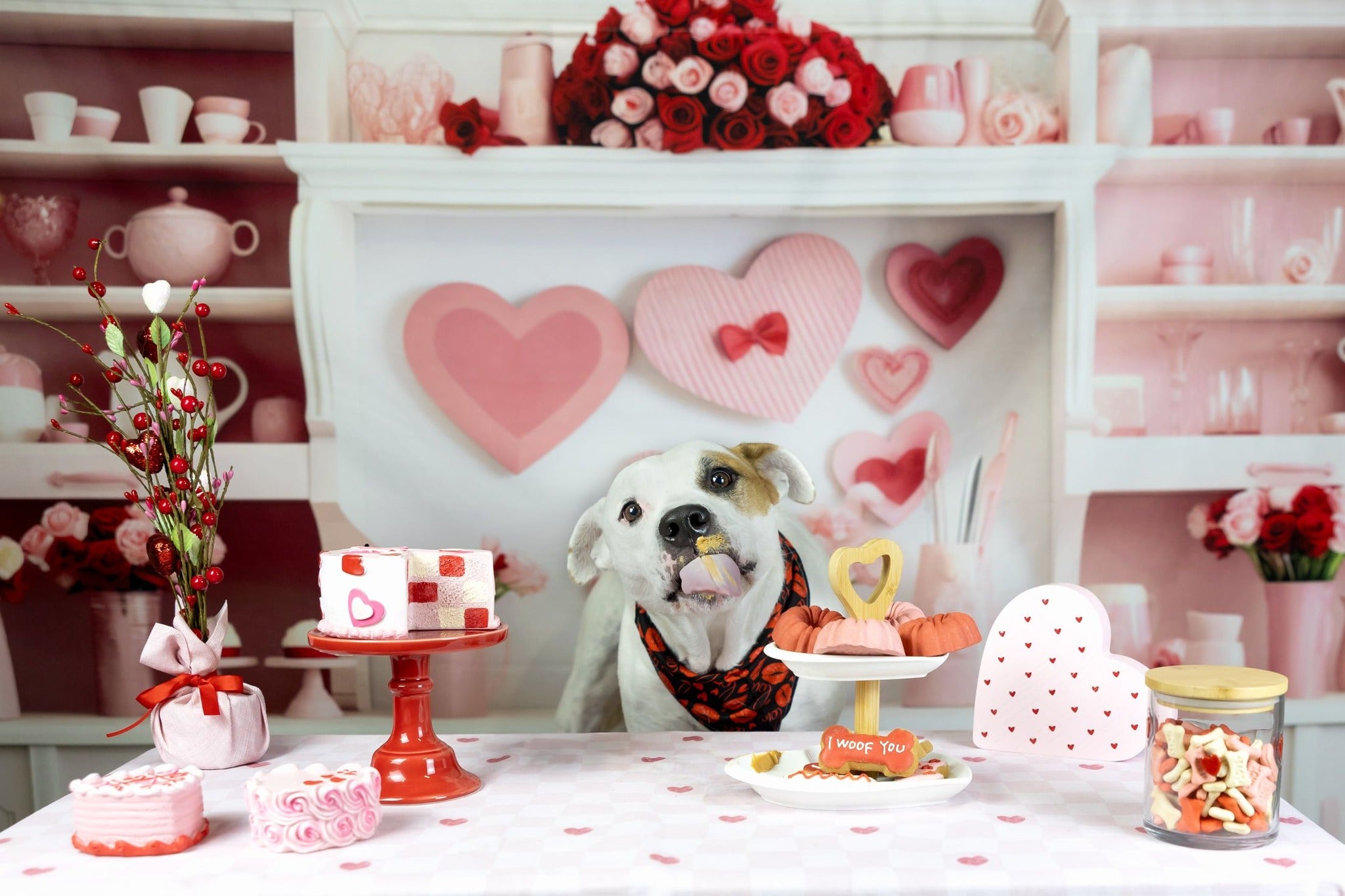 Kate Valentines Day Pink Kitchen Backdrop Designed by Patty Robertss - Kate Backdrop AU