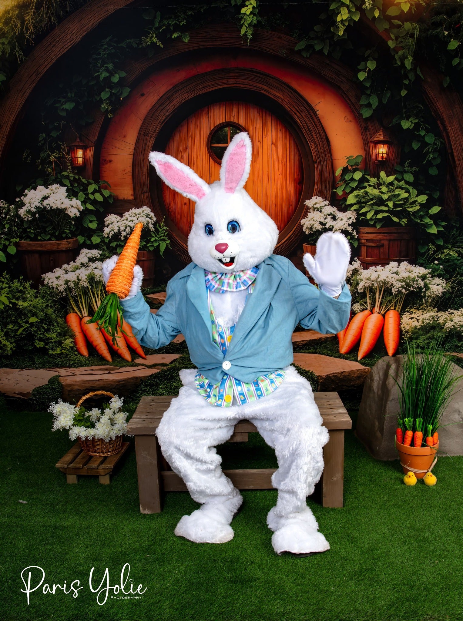 Kate Wooden House Carrot Backdrop+Green Grass Floor Backdrop - Kate Backdrop AU