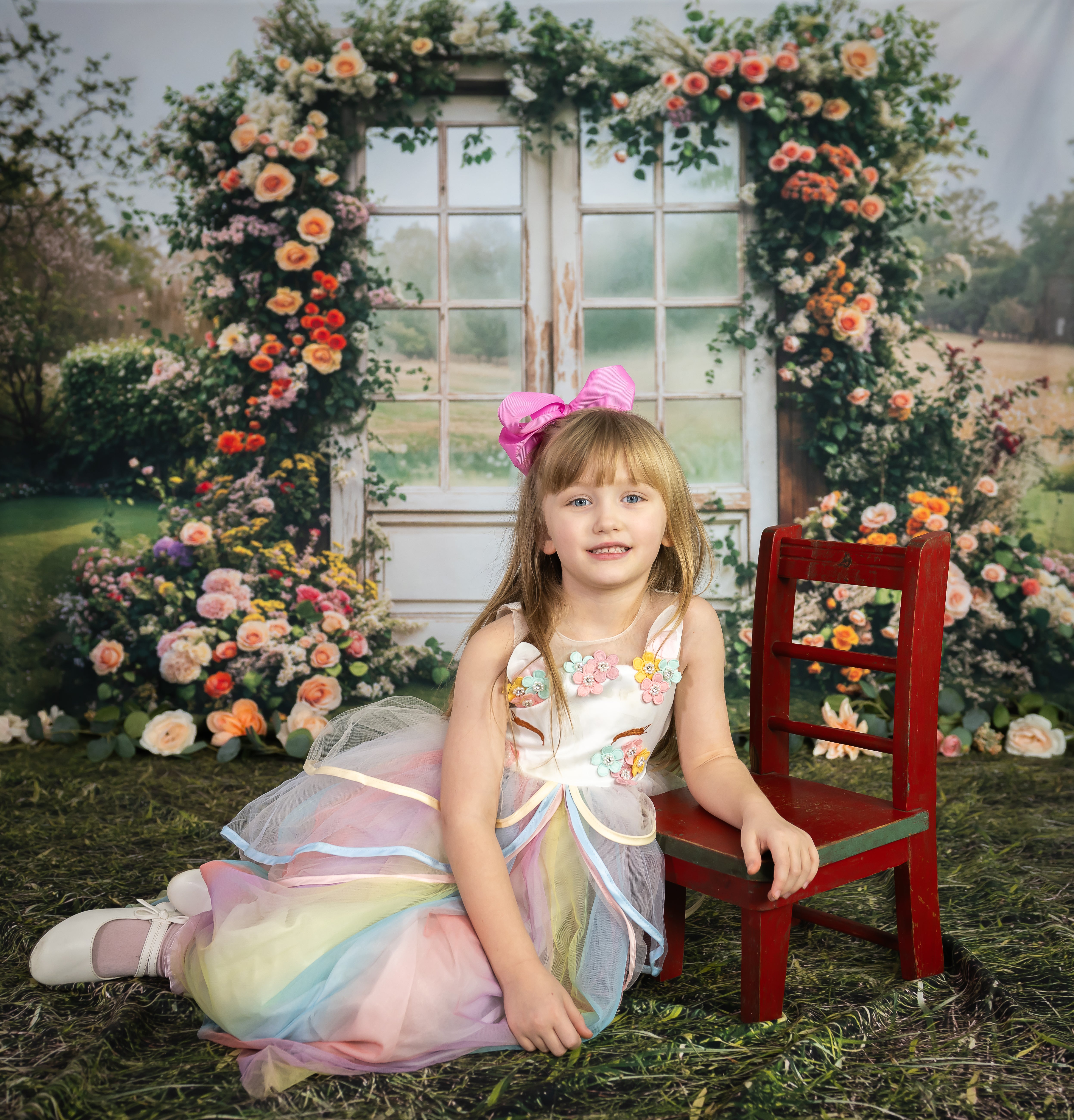 Kate Spring Flower Vintage Door Backdrop Designed by Emetselch - Kate Backdrop AU