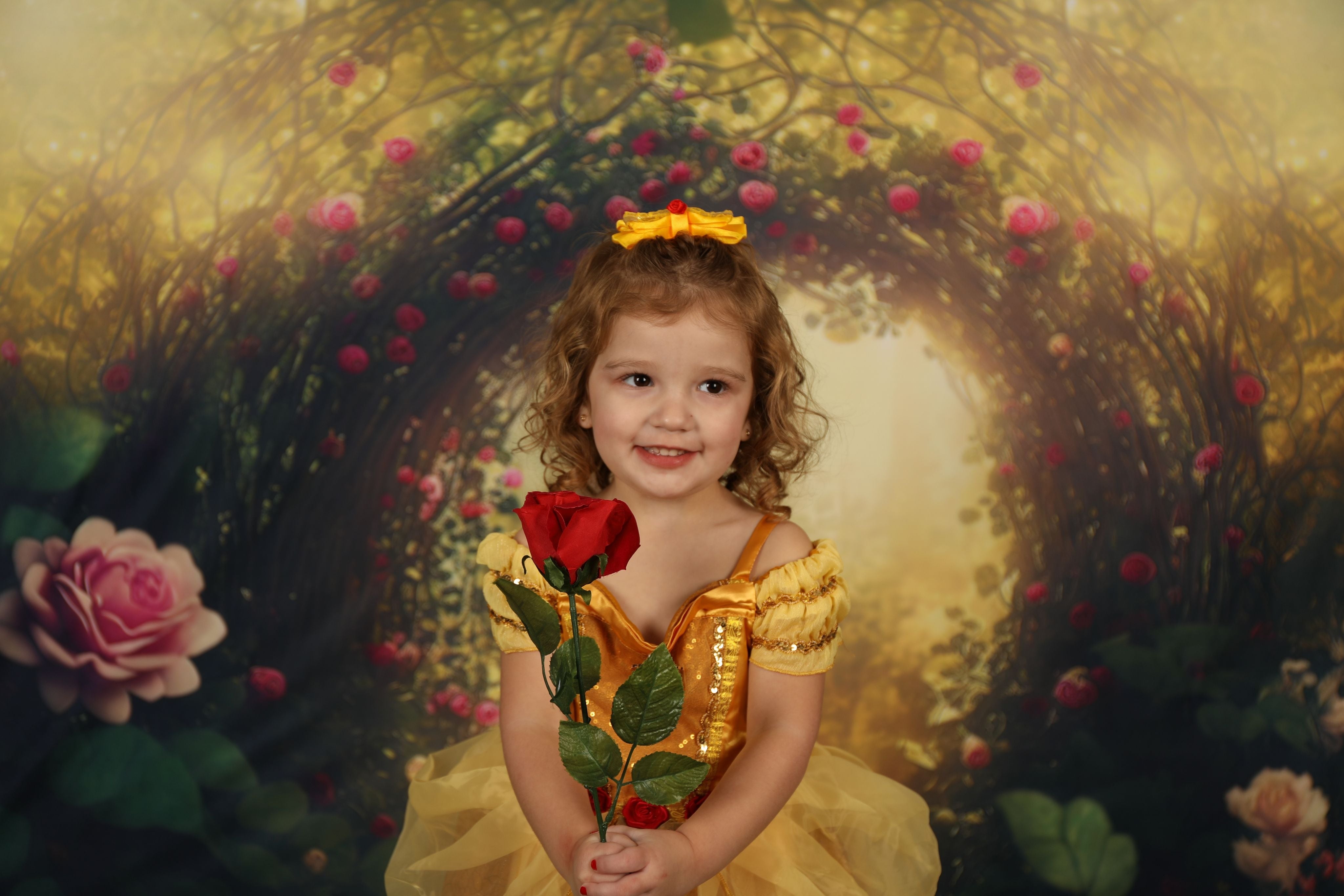 Kate Painterly Fine Art Enchanted Forest with Roses Backdrop Designed by Mini MakeBelieve - Kate Backdrop AU