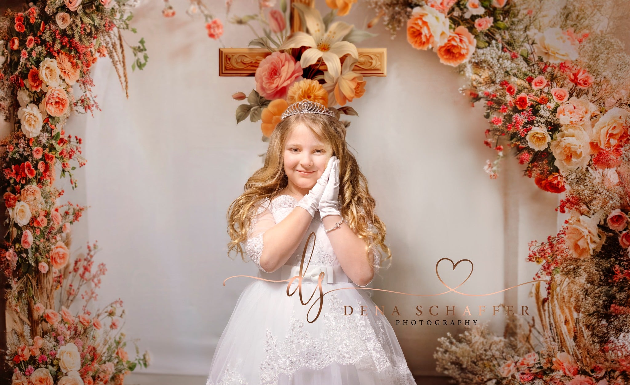 Kate Spring Wedding Flowers White Arch Backdrop Designed by Emetselch - Kate Backdrop AU