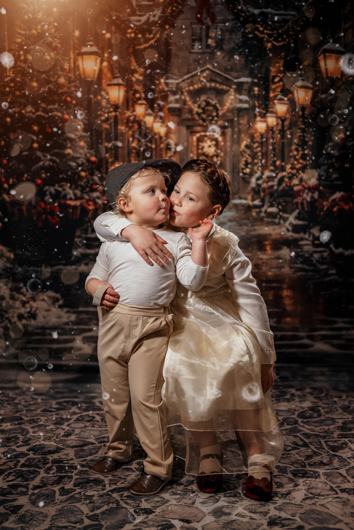 Kate Christmas Night Street Backdrop Designed by Chain Photography - Kate Backdrop AU