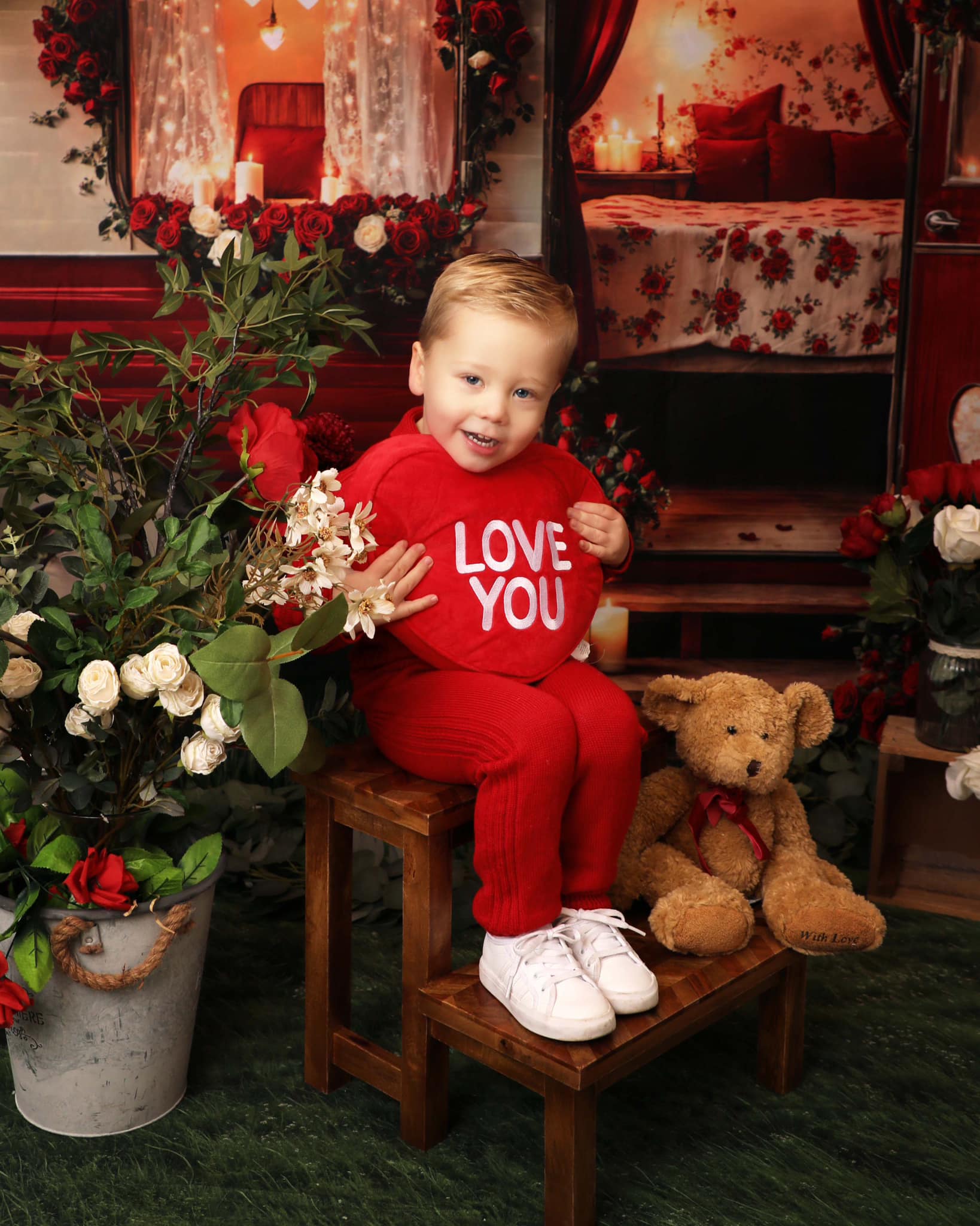 Kate Valentine's Day Romantic Heart Camper Backdrop Designed by Emetselch - Kate Backdrop AU