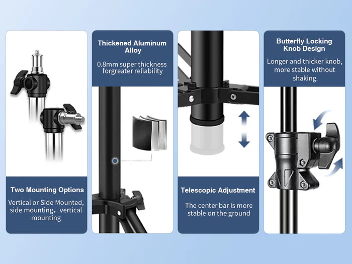 Kate Heavy Duty Light Stand Tripod - 15.7ft Air Cushioned Aluminum Alloy Lighting Stand with 2 Sandbags & 1/4"-3/8" Adapter 9.46lb Load for Photography