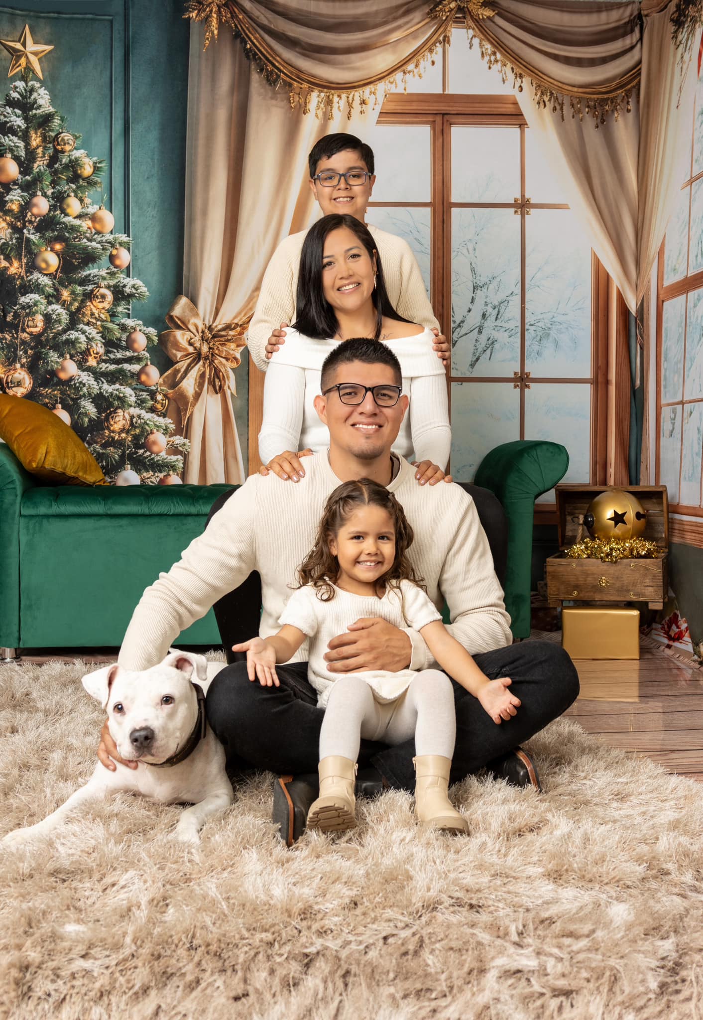 Kate Christmas Fireplace Gifts Window Room Set(8ftx8ft&10ftx8ft&8ftx10ft) - Kate Backdrop AU