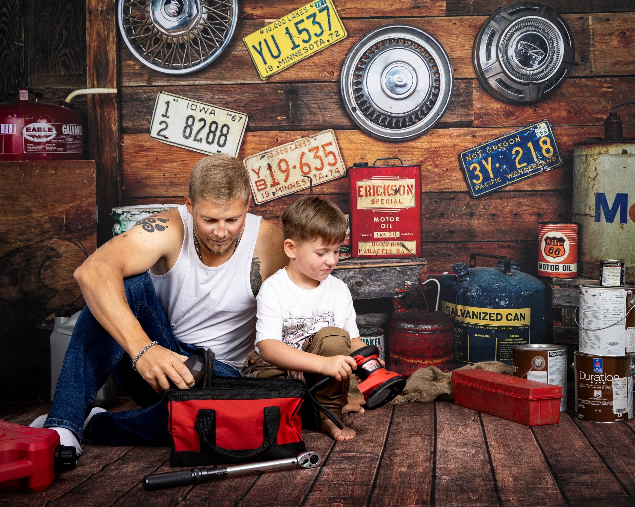 Kate Garage Boys/Father's Day Backdrop Designed by Arica Kirby - Kate Backdrop AU