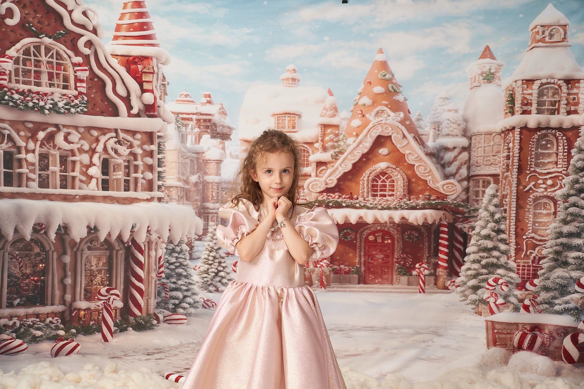 Kate Winter Christmas Backdrop Gingerbread Candy Town Designed by Chain Photography - Kate Backdrop AU