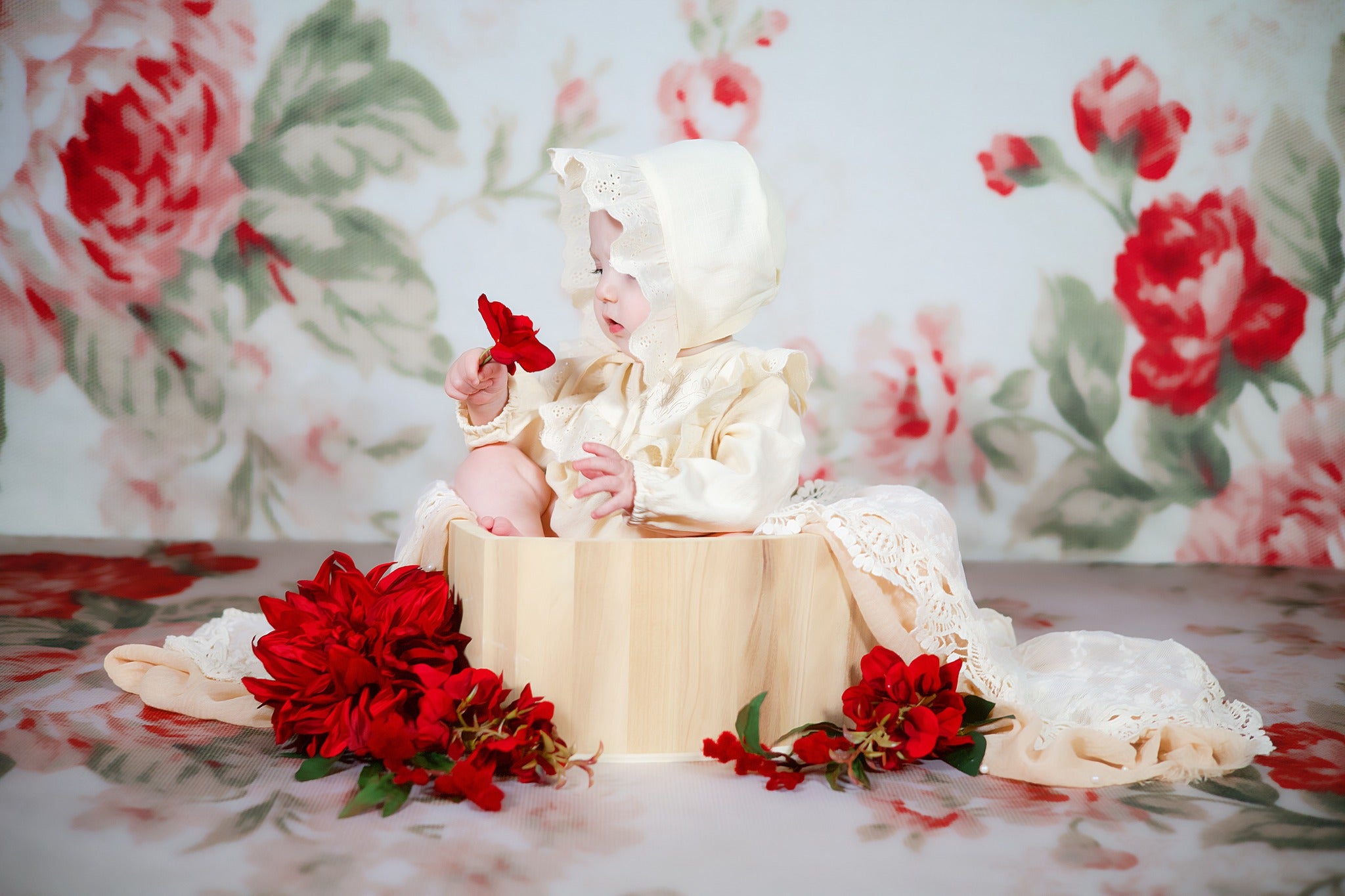 Kate Mother's Day Pattern Flower Backdrop for Photography Style - Kate Backdrop AU