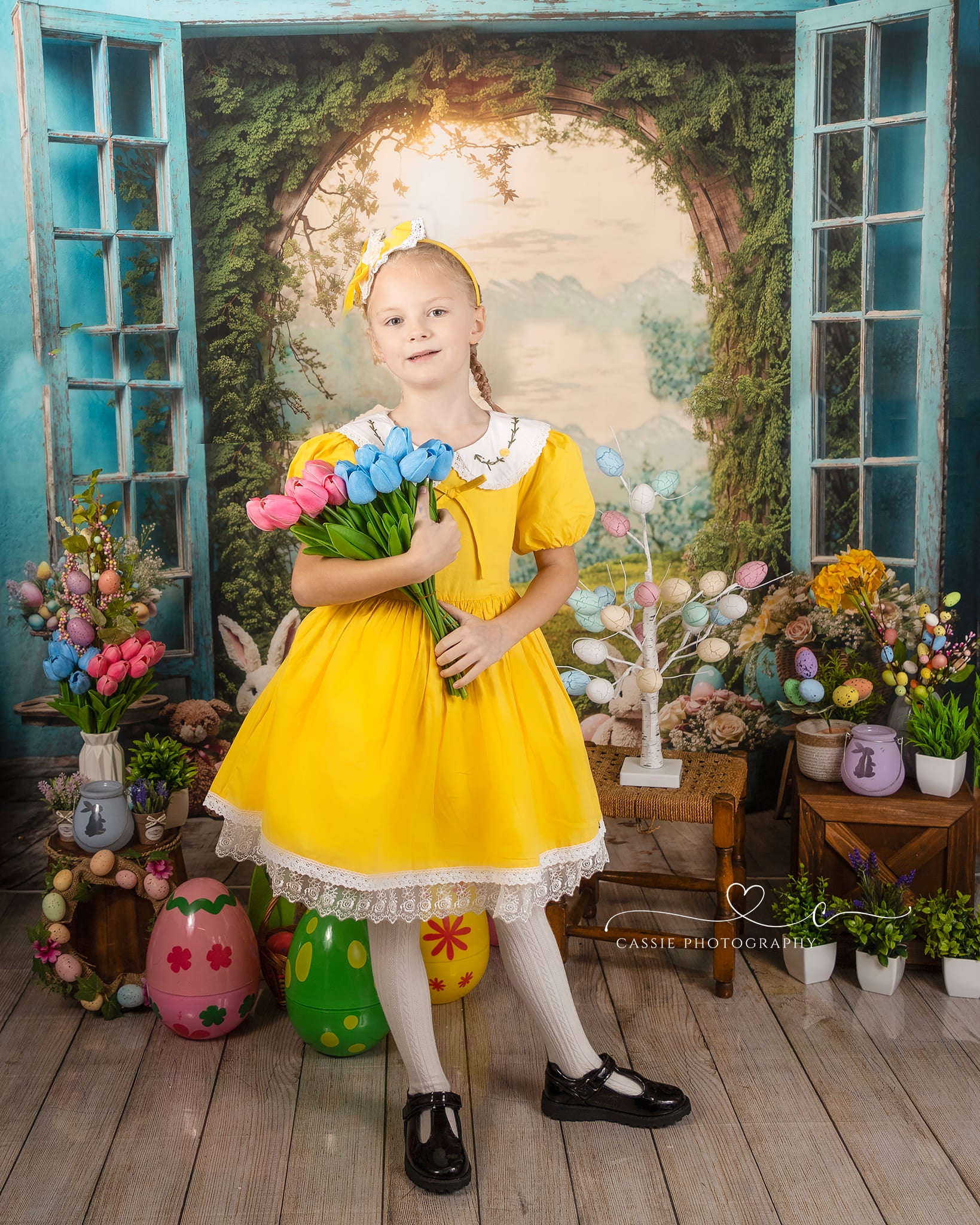 Kate Easter Bunny Window View Backdrop for Photography - Kate Backdrop AU