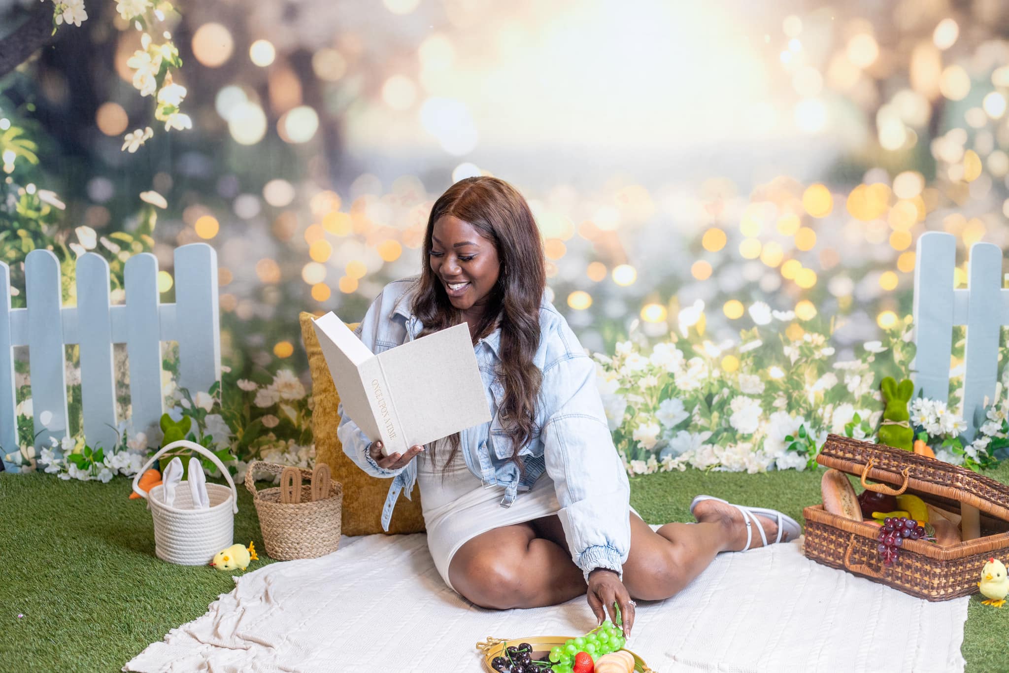 Kate Mothers Day Floral Sunset Backdrop Designed by Mini MakeBelieve - Kate Backdrop AU