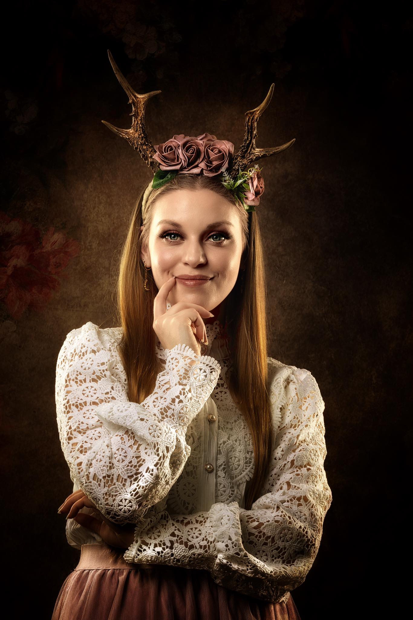 Kate Fine Art Dark/Brown Floral Collapsible Backdrop Photography 5X6.5ft(1.5x2m) - Kate Backdrop AU