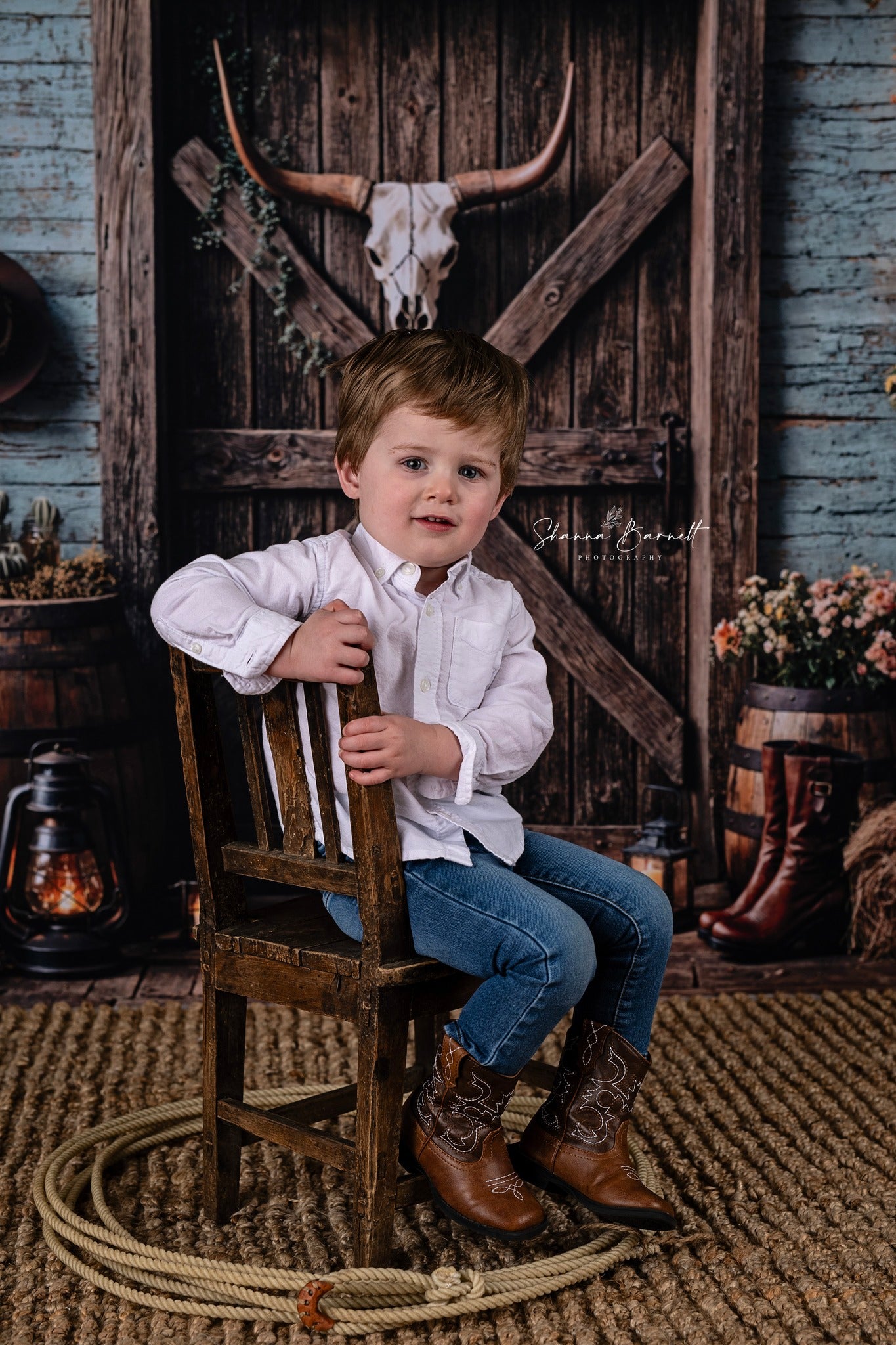 Kate Western Cowboy Barn Door Backdrop Designed by Emetselch - Kate Backdrop AU