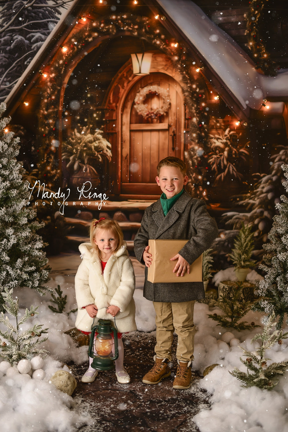 Kate Christmas Wooden House Backdrop Designed by Chain Photography - Kate Backdrop AU