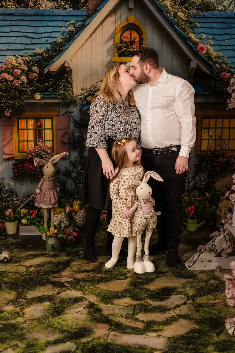 Kate Spring Cottage Floral Backdrop+Garden Pathway Floor Backdrop - Kate Backdrop AU