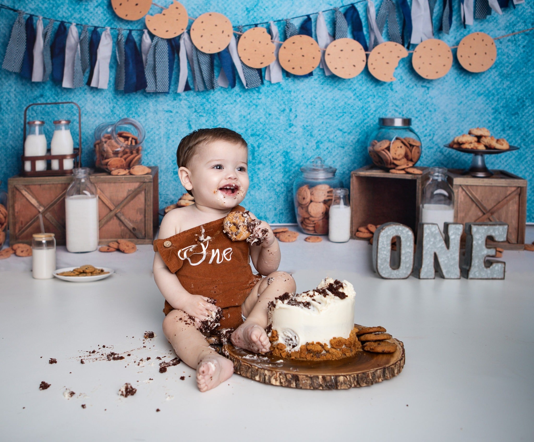Kate Milk Cookies Blue Backdrop Designed by Melissa King - Kate Backdrop AU