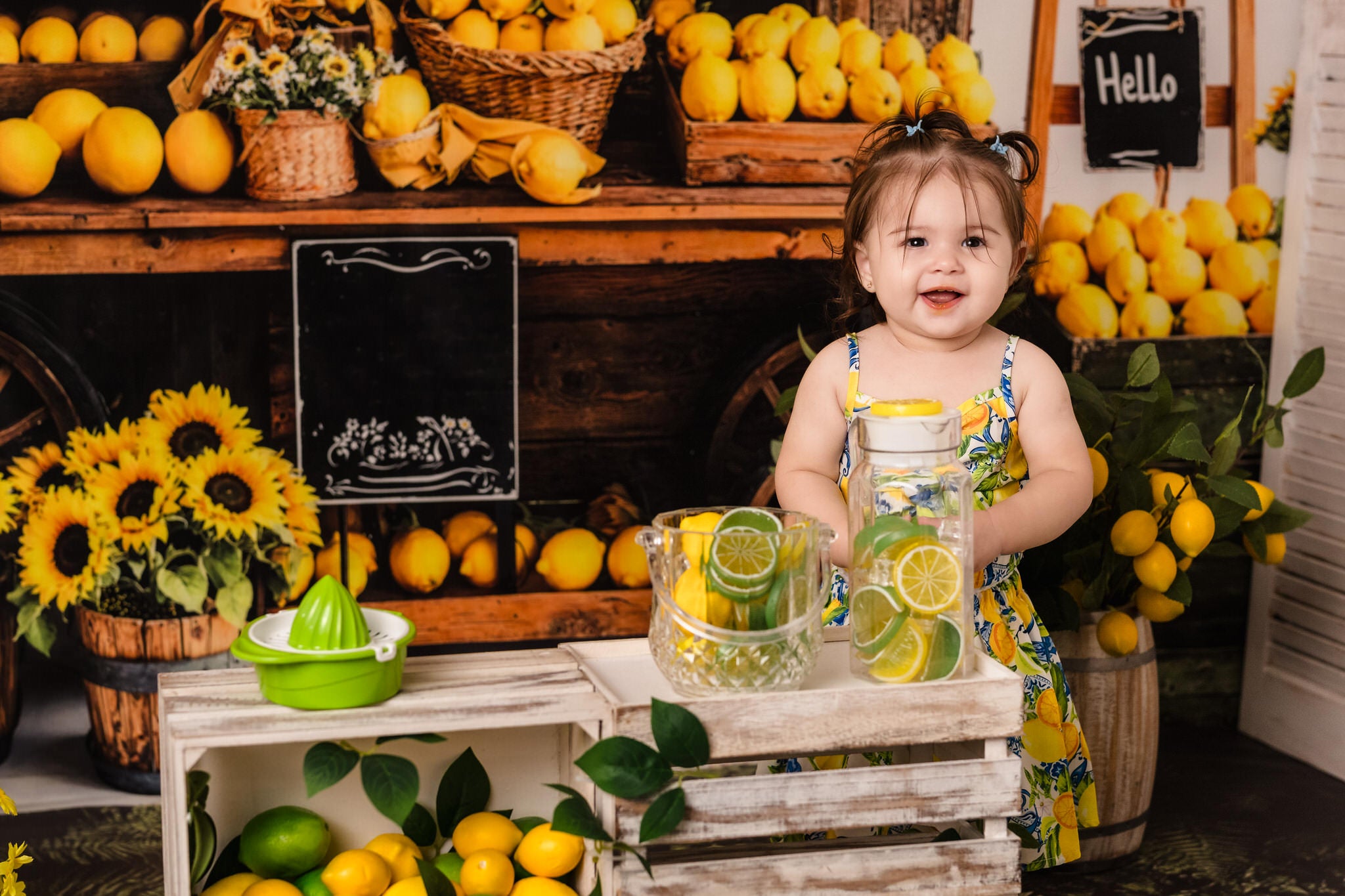 Kate Yellow lemon Stall Backdrop Designed by Emetselch