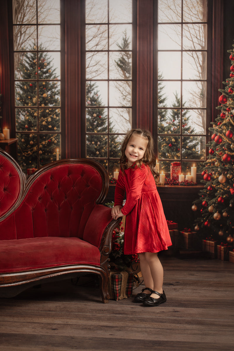 Kate Christmas Candlelight Window Backdrop Designed by Emetselch - Kate Backdrop AU