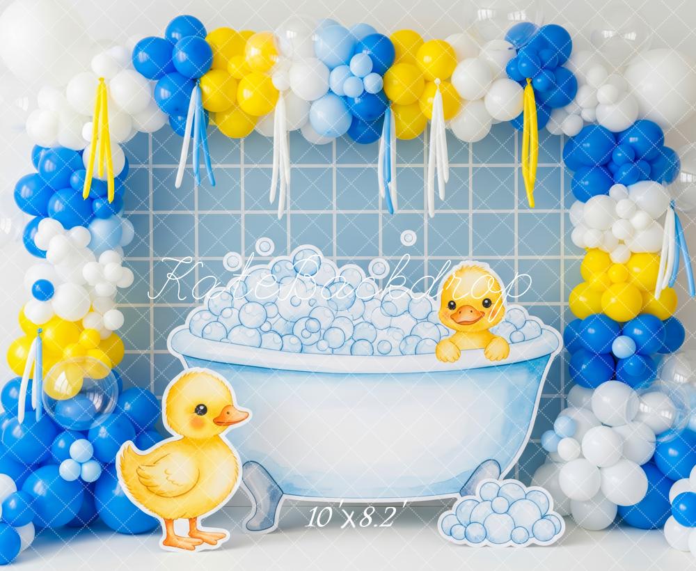 Kate Duck Bathtub Bubbles Balloon Backdrop Designed by Patty Roberts - Kate Backdrop AU