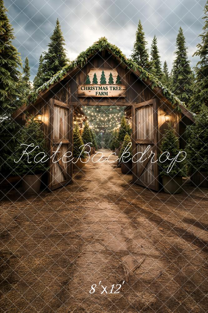 Kate Christmas Tree Farm Fleece Backdrop Designed by Chain