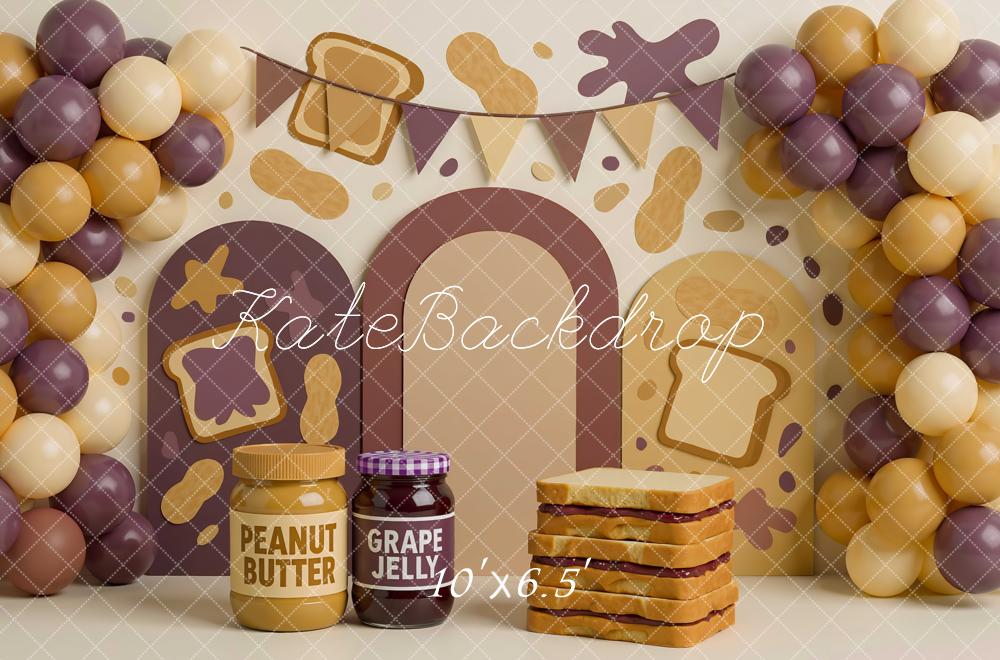 Kate Peanut Butter Jelly Toast Bunting Backdrop Designed by Mini MakeBelieve - Kate Backdrop AU