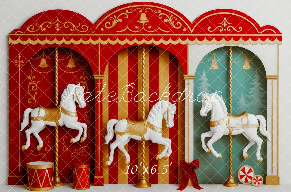 Kate Carousel Horses Circus Backdrop Designed by Patty Roberts - Kate Backdrop AU