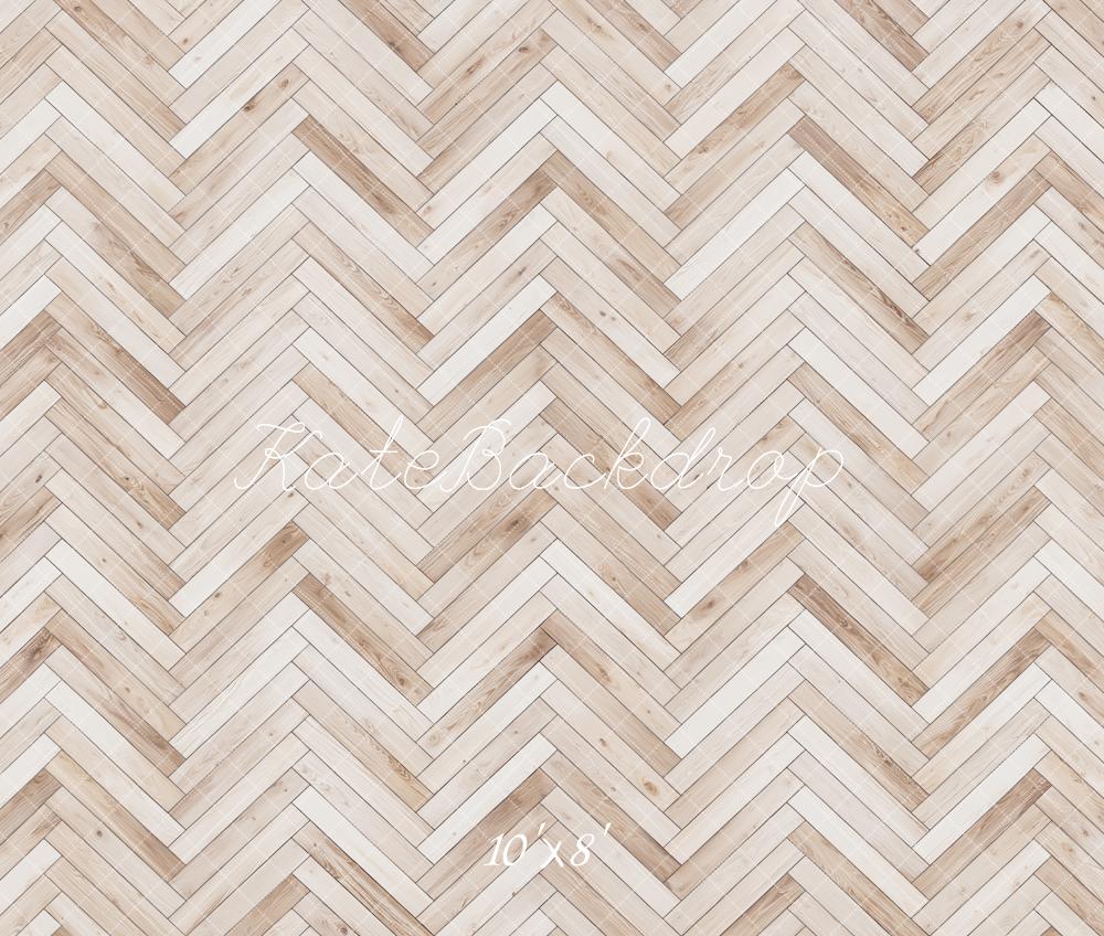 Kate Herringbone Wood Texture Fleece Backdrop Designed by Emetselch