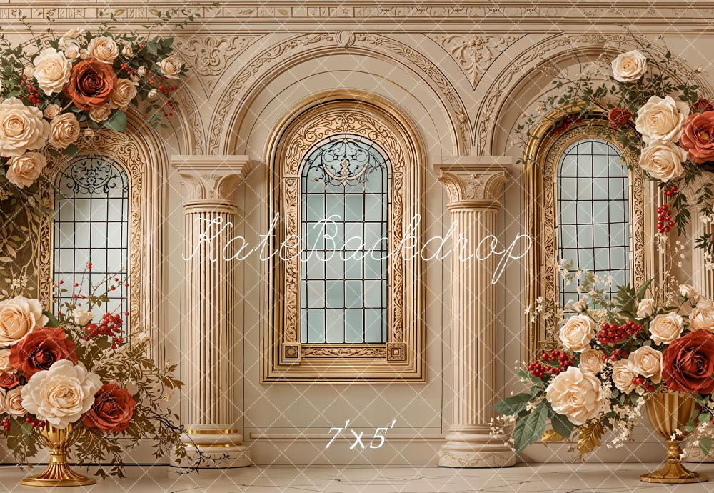 Kate Floral Arched Columns Backdrop Designed by Emetselch