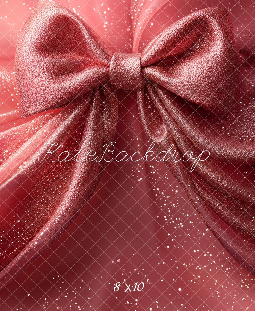 Kate Pink Glitter Bow Backdrop Designed by Emetselch