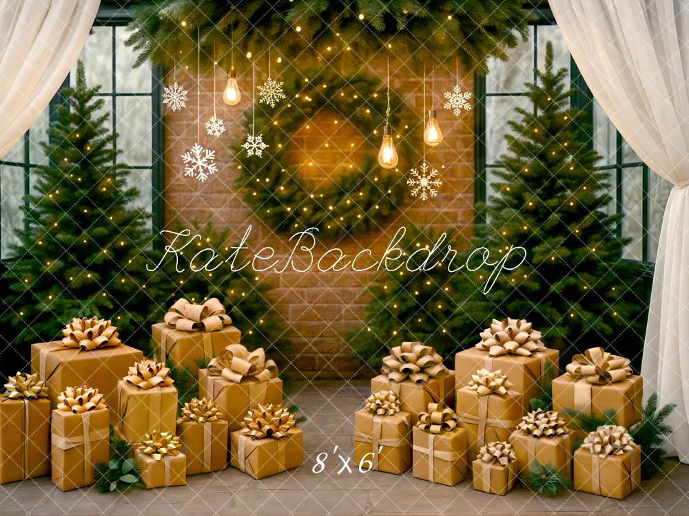 Kate Christmas Presents Pine Trees Backdrop Designed by Mini MakeBelieve - Kate Backdrop AU