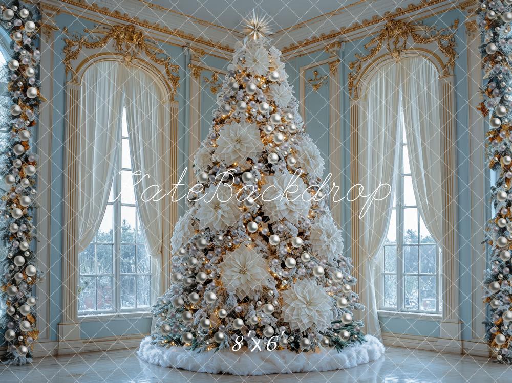 Kate Christmas White Tree Luxury Windows Backdrop Designed by Mini MakeBelieve - Kate Backdrop AU