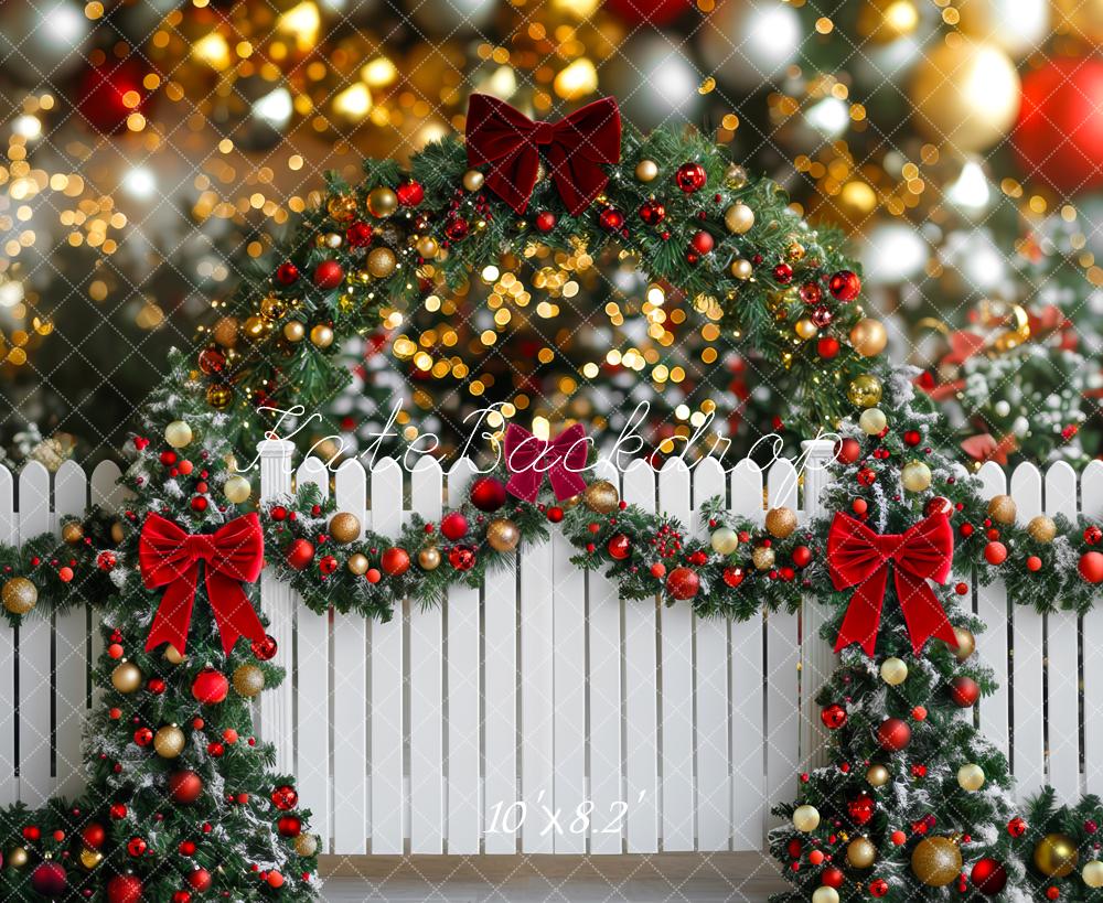 Kate Christmas Garland Arch Bokeh Backdrop Designed by Mini MakeBelieve - Kate Backdrop AU