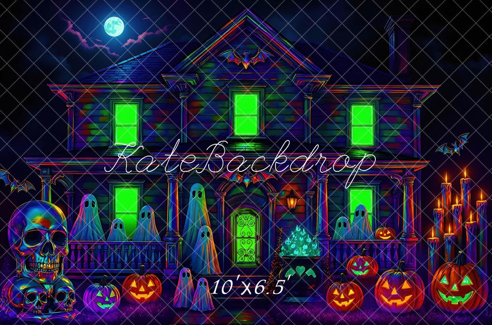 Kate Halloween Haunted House Ghosts Backdrop Designed by Mini MakeBelieve
