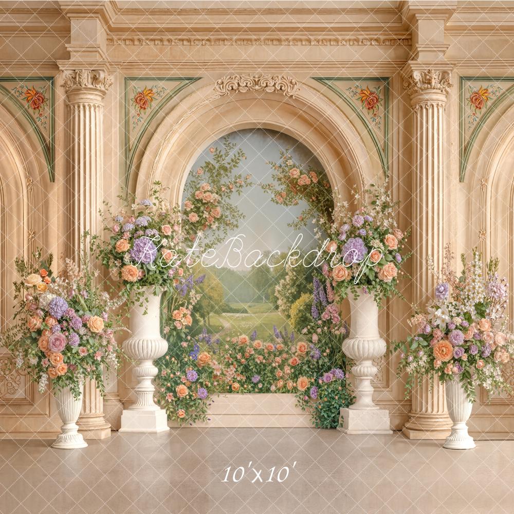 Kate Flower Arch Classical Columns Backdrop Designed by Emetselch