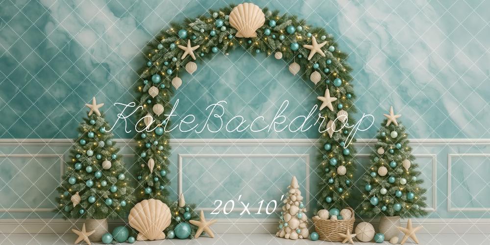 Kate Christmas Sea Shell Starfish Backdrop Designed by Megan Leigh - Kate Backdrop AU
