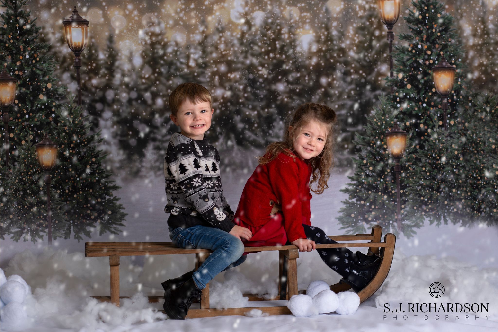 Kate Christmas Snow Forest Lights Backdrop for Photography - Kate Backdrop AU