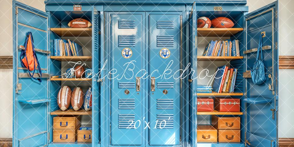 Kate Blue School Locker Books Sports Backdrop Designed by Emetselch - Kate Backdrop AU