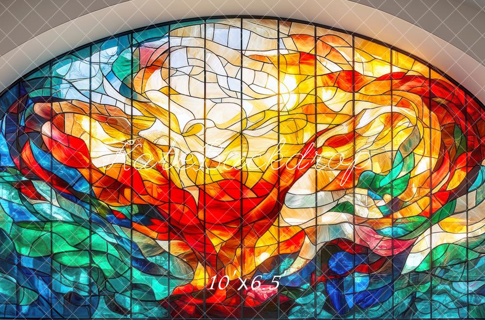 Kate Stained Glass Abstract Swirl Backdrop Designed by Mini MakeBelieve