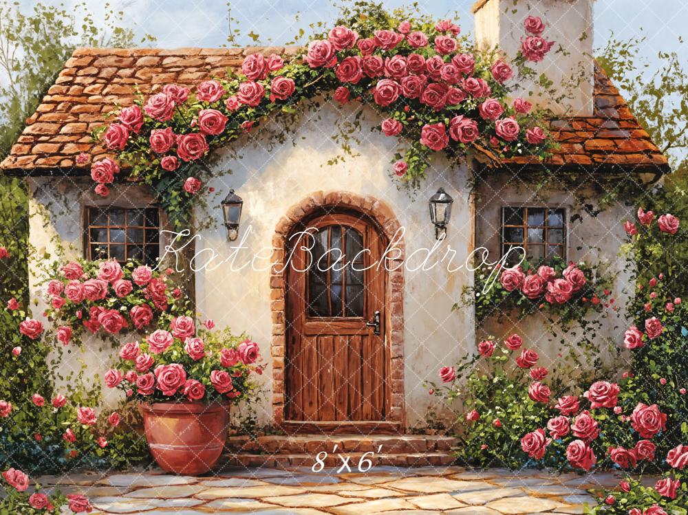 Kate Cottage House Climbing Roses Backdrop Designed by Emetselch