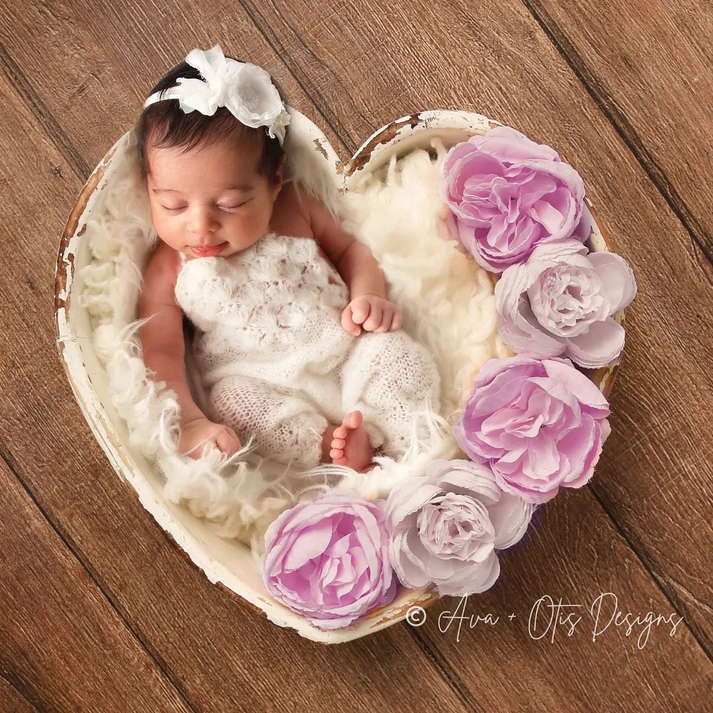 Kate Brown Wood Newborn Vinyl Photos Backdrop Floor - Kate Backdrop AU