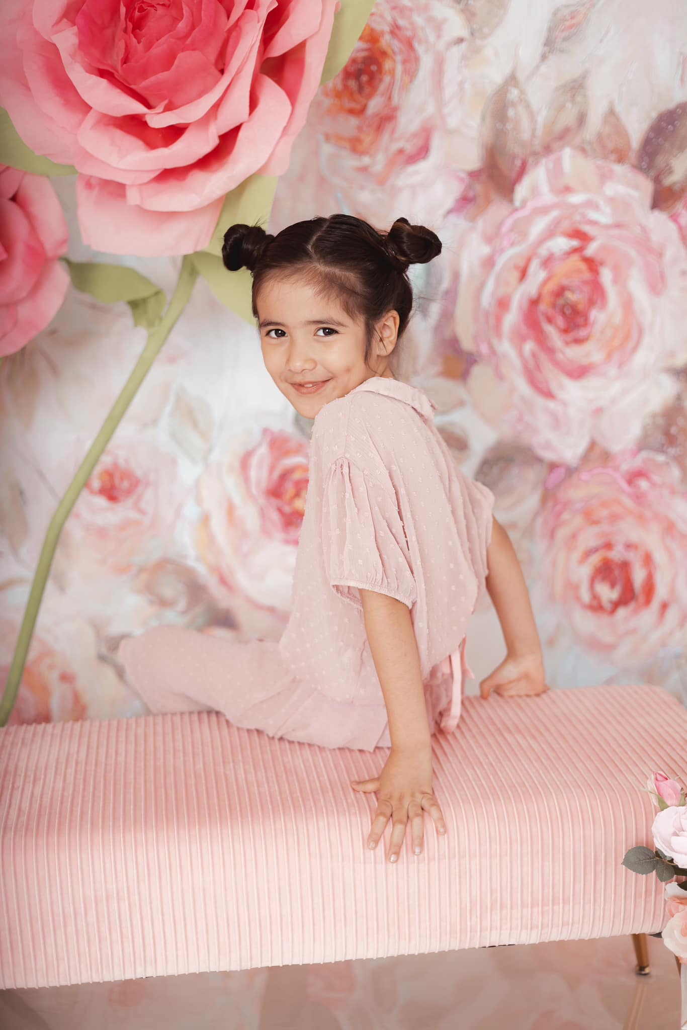 Kate Fine Art Backdrop Pink Flower Floral Oil Painting for Photography - Kate Backdrop AU