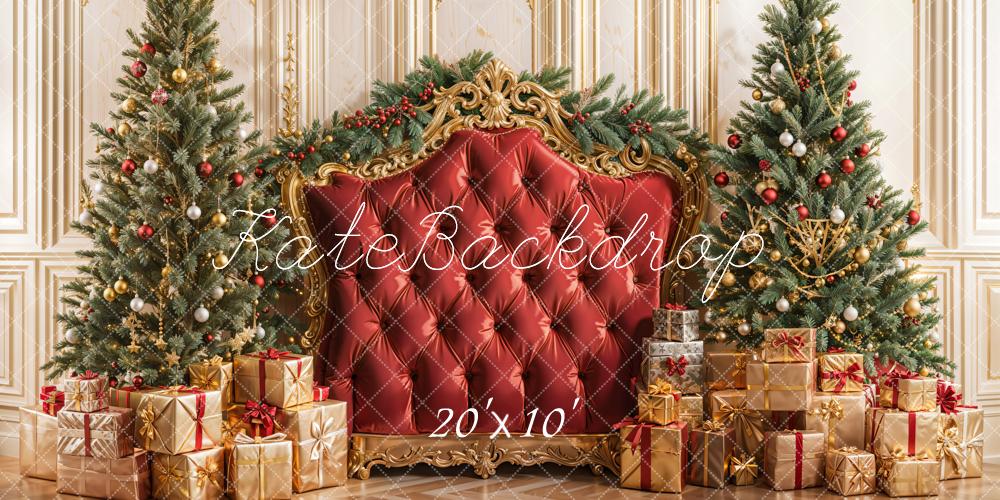 Kate Christmas Red Headboard Presents Backdrop Designed by Emetselch