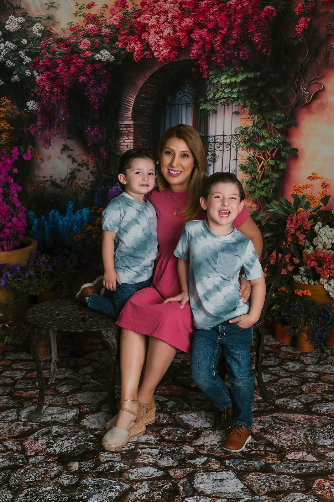 Kate Spring Floral Backdrop Colorful Casa Painted Outdoors Designed by Mini MakeBelieve - Kate Backdrop AU