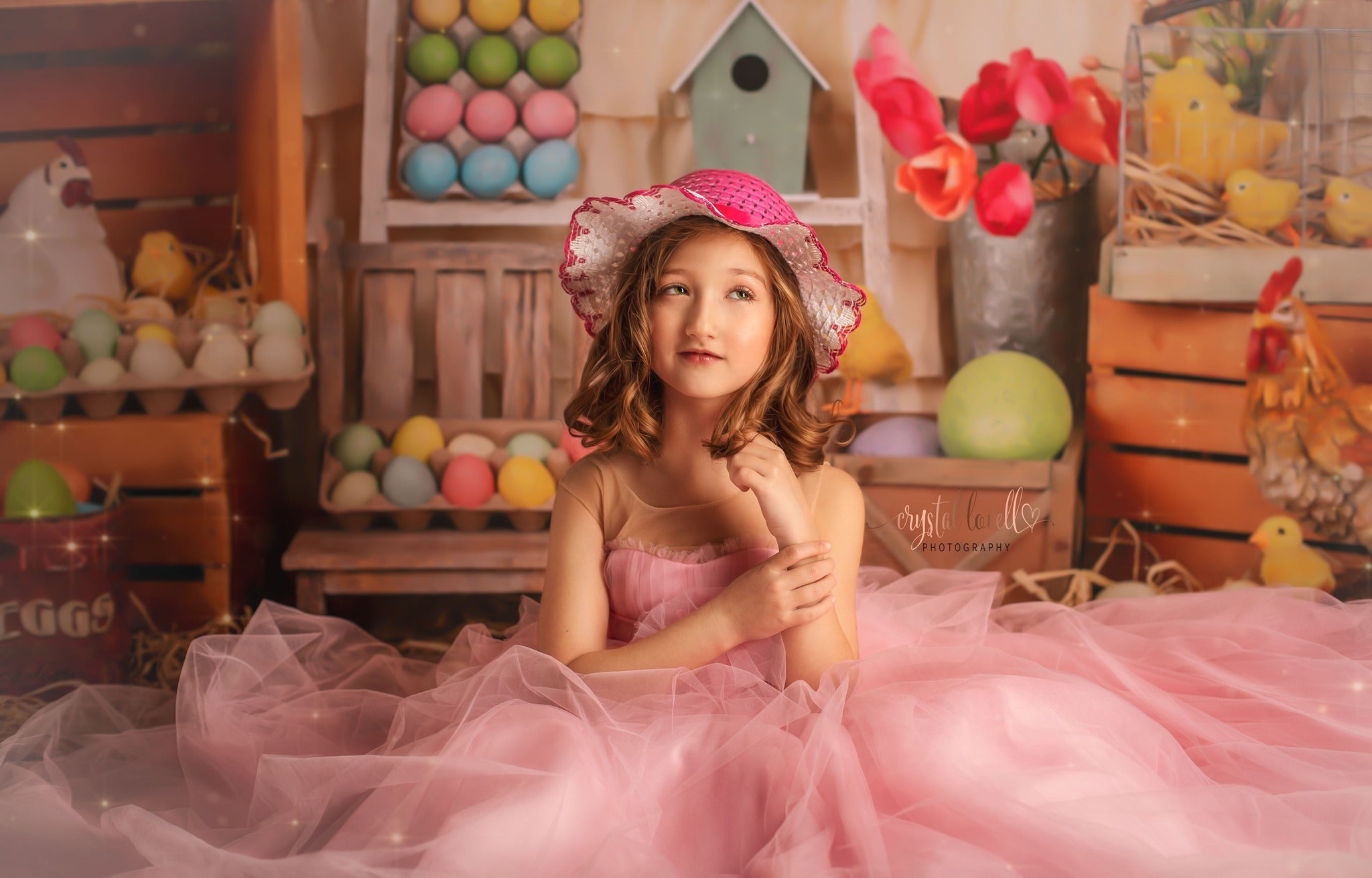 Kate Colorful Eggs Happy Easter Backdrop - Kate Backdrop AU