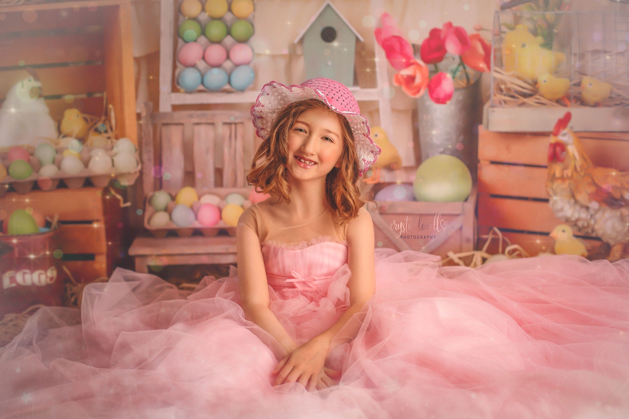 Kate Colorful Eggs Happy Easter Backdrop - Kate Backdrop AU
