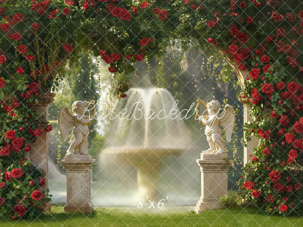 Kate Garden Arch Cherub Fountain Backdrop Designed by Emetselch