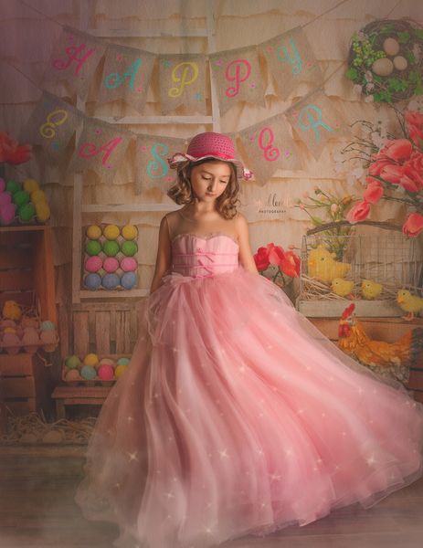 Kate Colorful Eggs Happy Easter Backdrop - Kate Backdrop AU